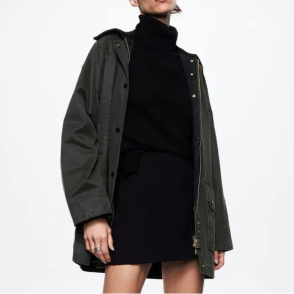 Mango Waxed Effect Parka Small - Picture 5 of 16